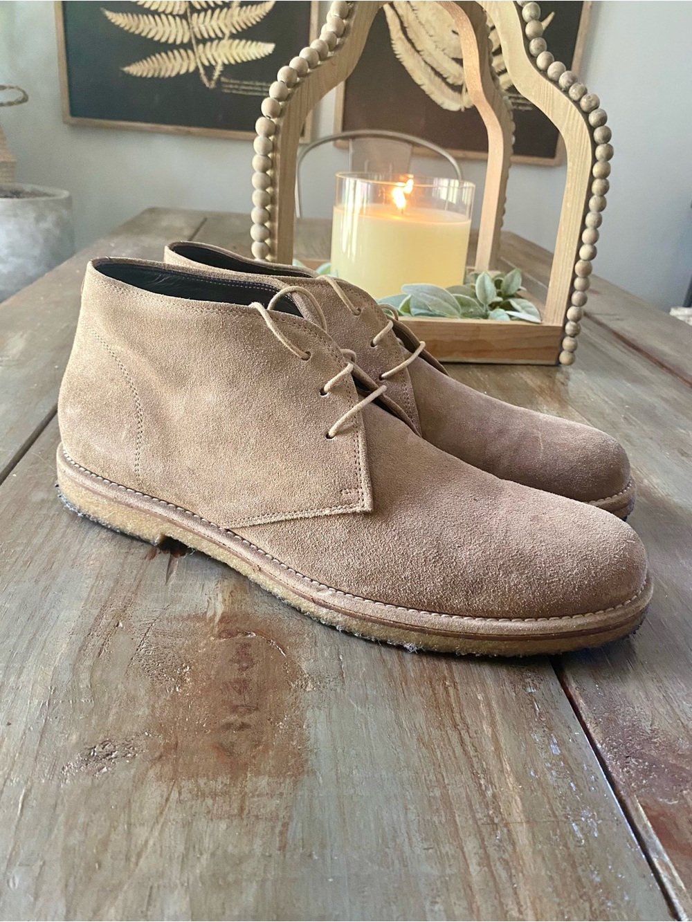 Allen Edmonds Montauk Suede Leather Chukka Desert Boots Mens 9D Tan Taupe